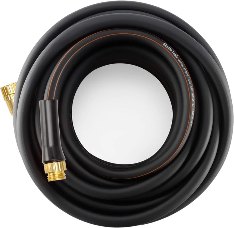 Giraffe Tools Garden Hose 50ft x 5/8", Water Hose Heavy Duty, Flexible, Lightweight Hybrid Hose, Male to Female Fittings